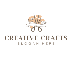 Crafts - Sewing Scissors Tape Measure logo design