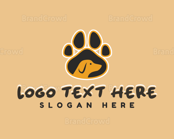 Dog Paw Grooming Logo