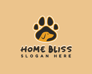 Dog Paw Grooming Logo