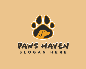 Dog Paw Grooming logo design