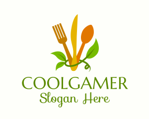 Cutlery Leaf Vine Logo