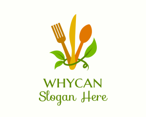 Cutlery Leaf Vine Logo