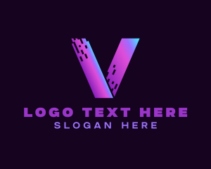 Cyber - Digital MarketingLetter V logo design