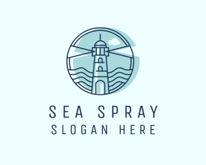 Sea Wave Lighthouse  logo design