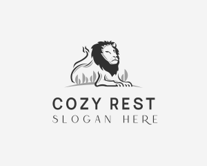 Resting Lion Wildlife logo design