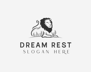 Resting Lion Wildlife logo design