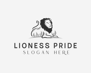 Resting Lion Wildlife logo design