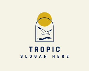 Tropical Beach Albatross logo design