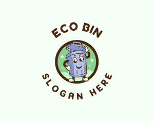 Bin - Trash Can Character logo design