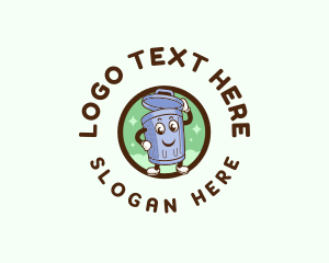 Garbage - Trash Can Character logo design