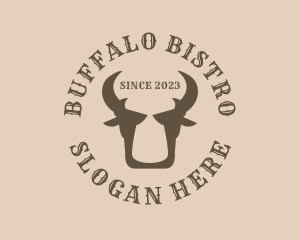 Retro Buffalo Horns logo design