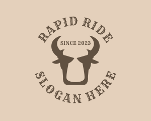 Retro Buffalo Horns logo design