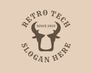 Retro Buffalo Horns logo design