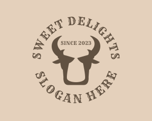 Oxen - Retro Buffalo Horns logo design