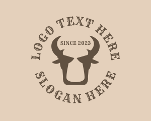 Steakhouse - Retro Buffalo Horns logo design