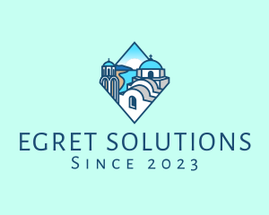 Santorini Greek Island logo design