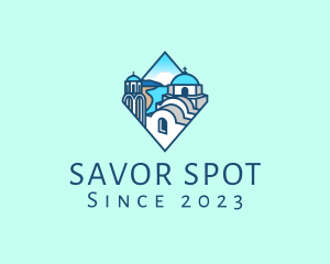 Santorini Greek Island logo design