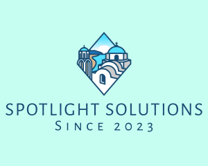 Santorini Greek Island logo design