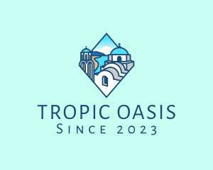 Santorini Greek Island logo design