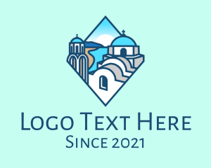 Parish - Santorini Greek Island logo design
