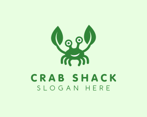 Crab - Natural Leaf Crab logo design