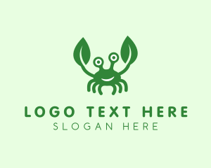 Crustacean - Natural Leaf Crab logo design