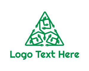 Leafy - Green Triangular Vines logo design