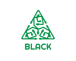 Green Triangular Vines logo design