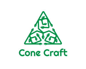 Green Triangular Vines logo design