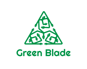 Green Triangular Vines logo design