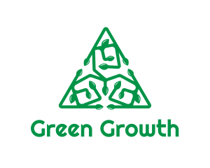 Green Triangular Vines logo design