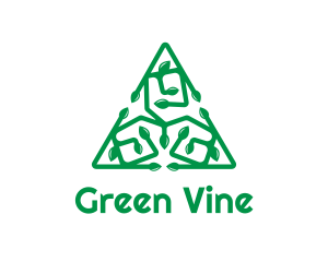 Green Triangular Vines logo design