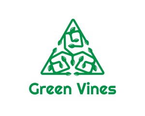 Vines - Green Triangular Vines logo design