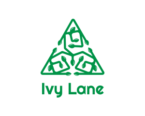 Ivy - Green Triangular Vines logo design
