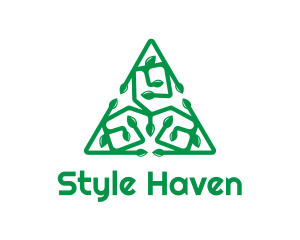 Green Triangular Vines logo design