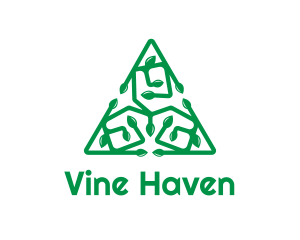 Green Triangular Vines logo design