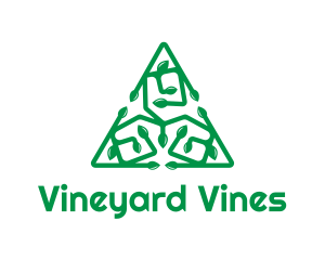 Green Triangular Vines logo design