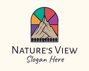 Scenic - Stained Glass Mountain logo design