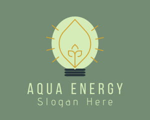 Leaf Light Bulb Energy logo design