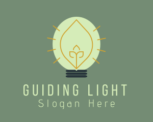 Leaf Light Bulb Energy logo design