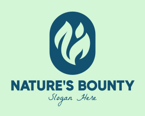 Natural Green Leaves logo design