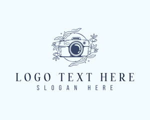 Retro Film - Floral Studio Camera logo design