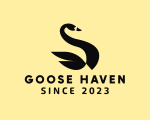 Goose - Geometric Swan Aviary logo design