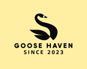 Geometric Swan Aviary logo design