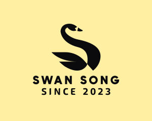 Geometric Swan Aviary logo design