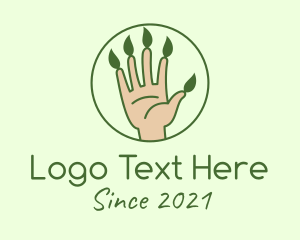 Tea Shop - Nature Gardener Hand logo design