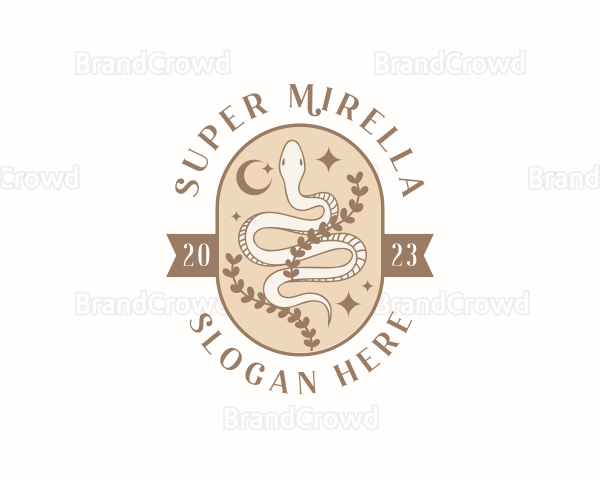 Mystical Snake Leaf Logo