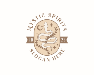 Mystical Snake Leaf logo design