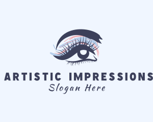 Watercolor Eyelash Beauty logo design