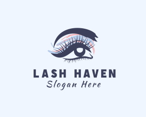 Watercolor Eyelash Beauty logo design